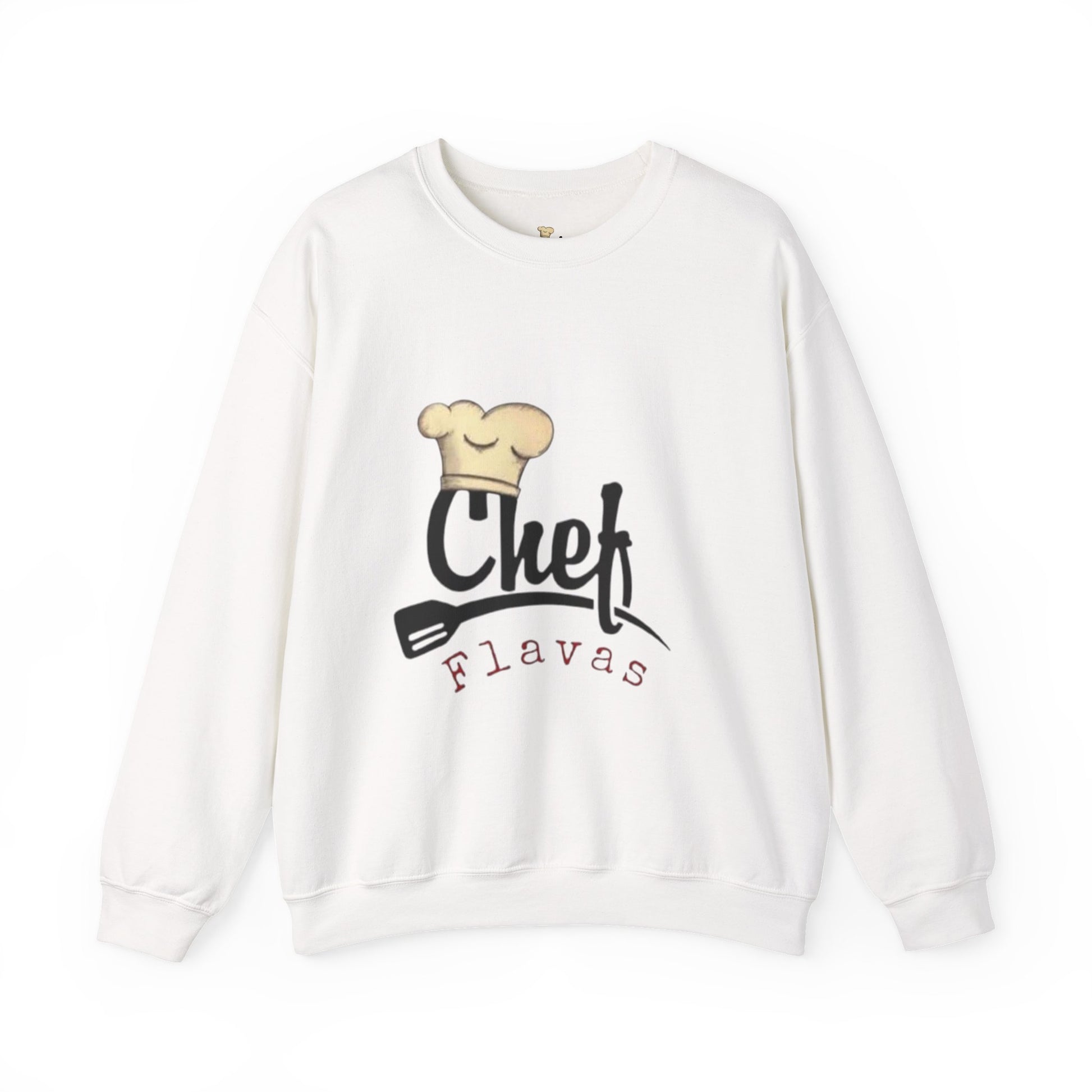 Chef Flavas Crewneck Sweatshirt — Cute Chef Hat & Spatula Cooking Shirt